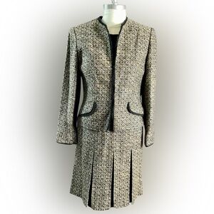 Jones New York Tweed Skirt Set with Black Trim